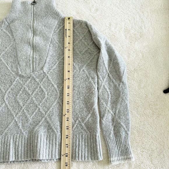 Vineyard Vines Cashmere Wool Sweater Size XXS Gray 1/4 Zip Mock Neck - Picture 8 of 11